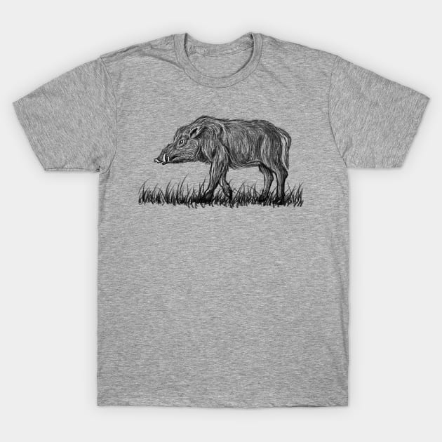 Indian Wild Pig T-Shirt by Aniket Patel